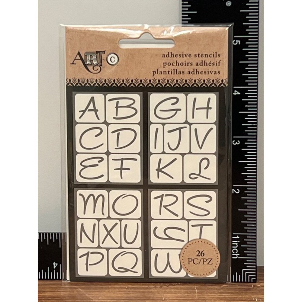 ArtC Adhesive Stencils 26-Piece Alphabet Stencil STICKER Set 27291R7